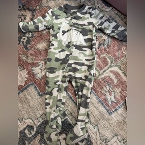 Carter's Green and Gray Camo Dinosaur Footie